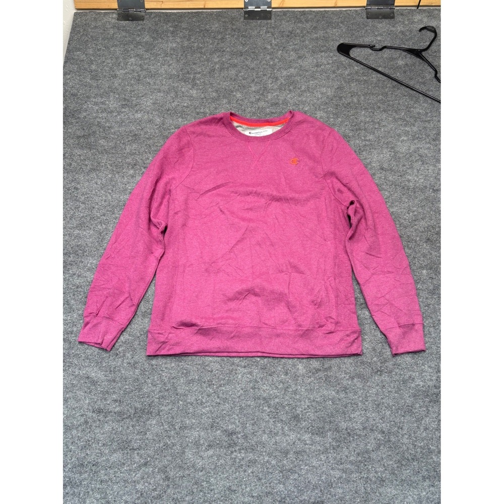 Champion Eco Authentic Crewneck Sweatshirt Mens 2XL Magenta Pink Fleece Pullover